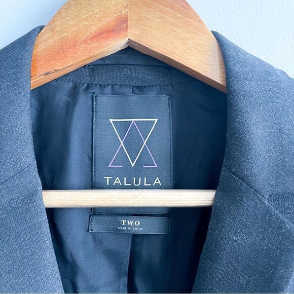 Aritzia Talula Blazer Black Wool Blend Women's 2 Two Decorative Buttons - Picture 3 of 7